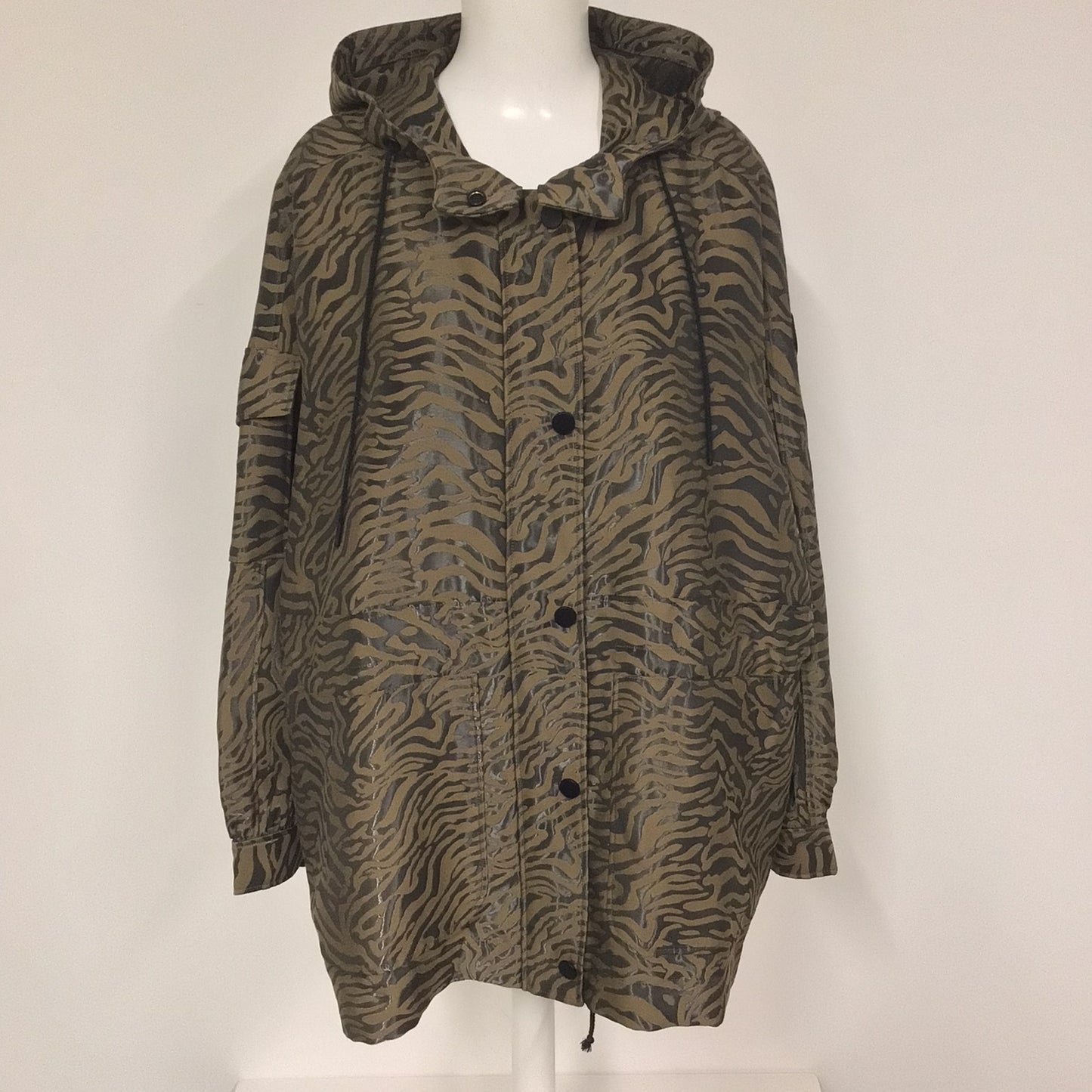 BNWT Ted Baker Brown & Black Animal Print Hooded Jacket Size 16 (5 on label)