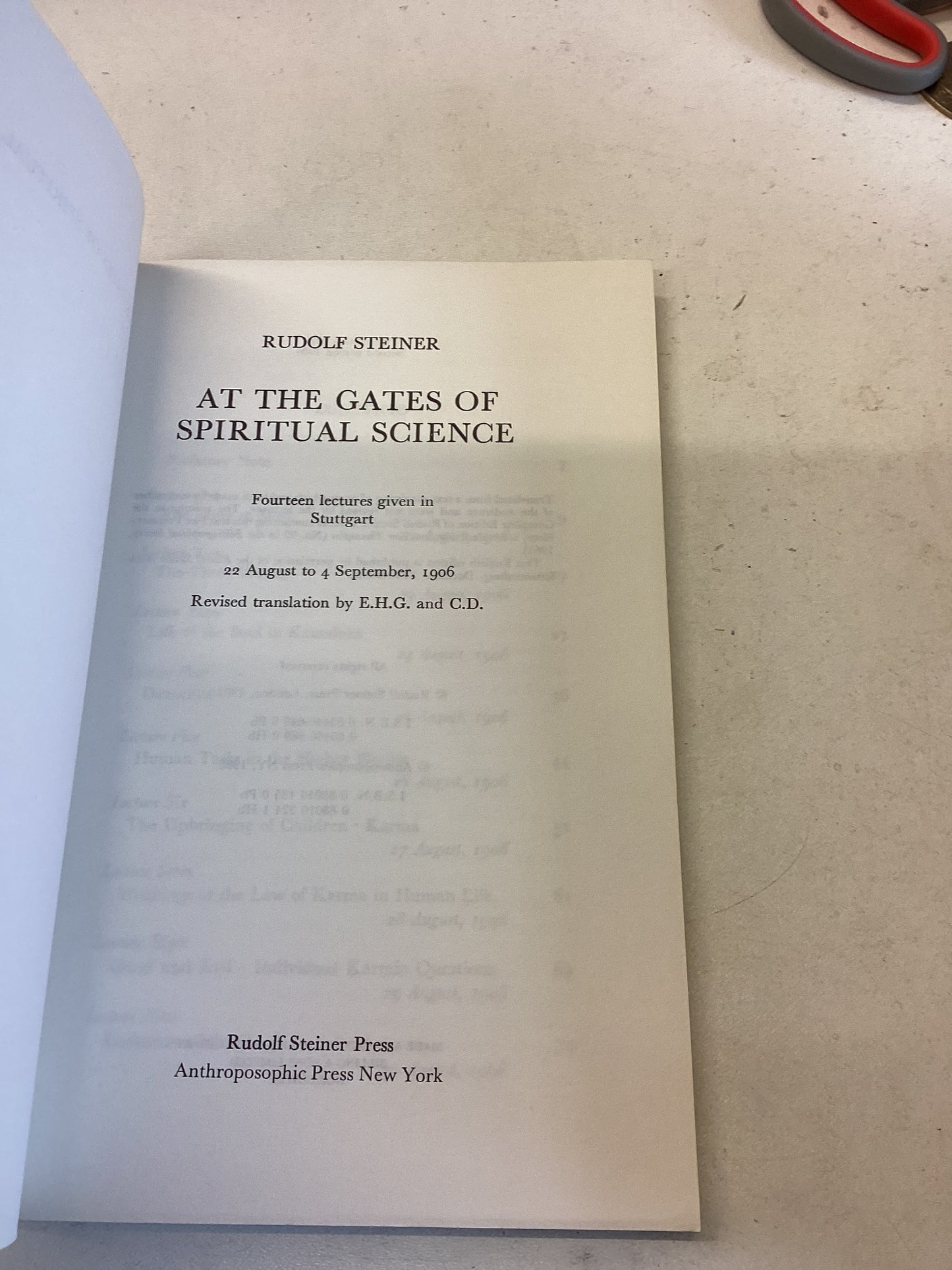 At The Gates of Spiritual Science Rudolf Steiner