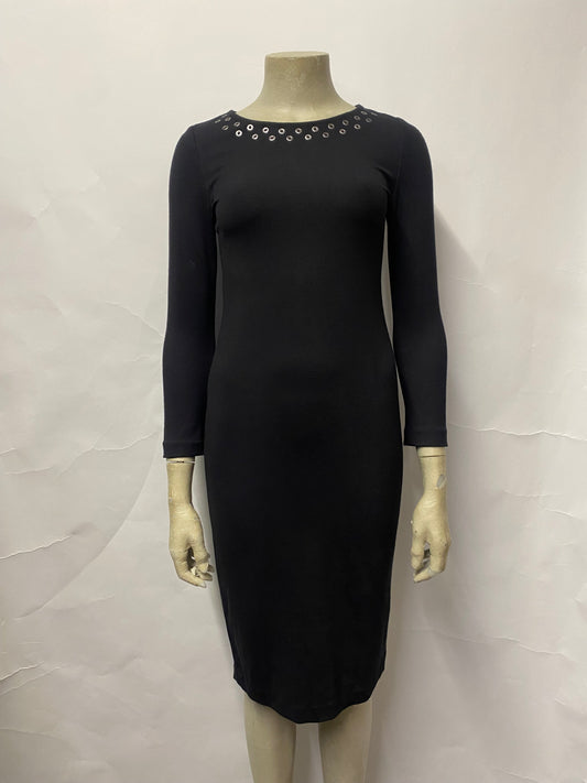 UNIQLO x CARINE ROITFELD PARIS Black Long Sleeve Fitted Dress XS