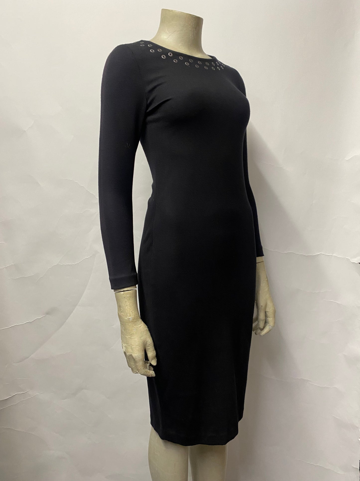 UNIQLO x CARINE ROITFELD PARIS Black Long Sleeve Fitted Dress XS