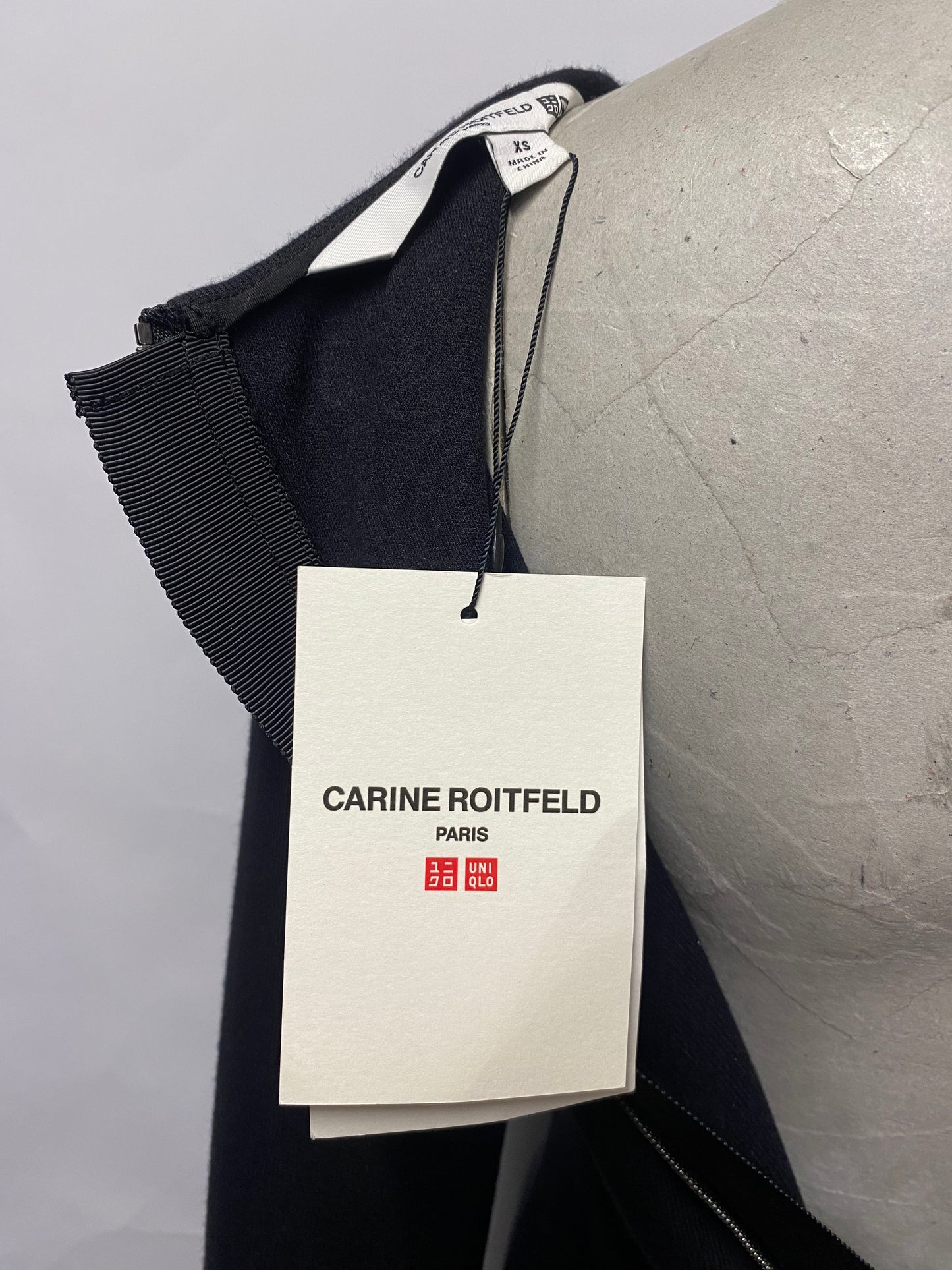 UNIQLO x CARINE ROITFELD PARIS Black Long Sleeve Fitted Dress XS