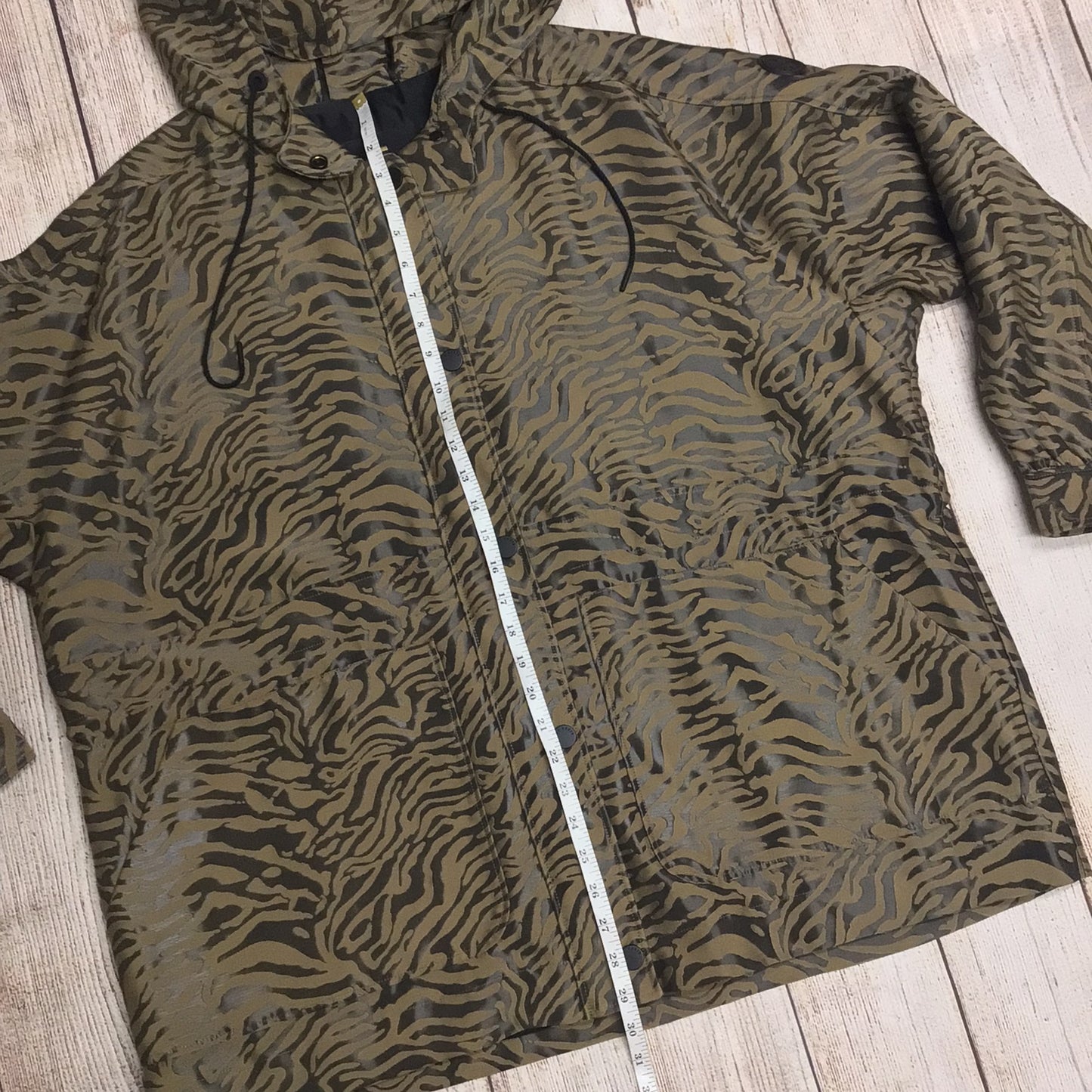 BNWT Ted Baker Brown & Black Animal Print Hooded Jacket Size 16 (5 on label)