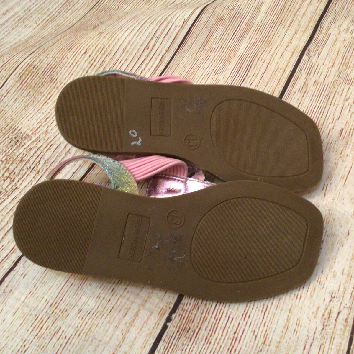 Steve Madden Multicoloured Pink Butterfly Glitter T Strap Sandals Size 12 UK