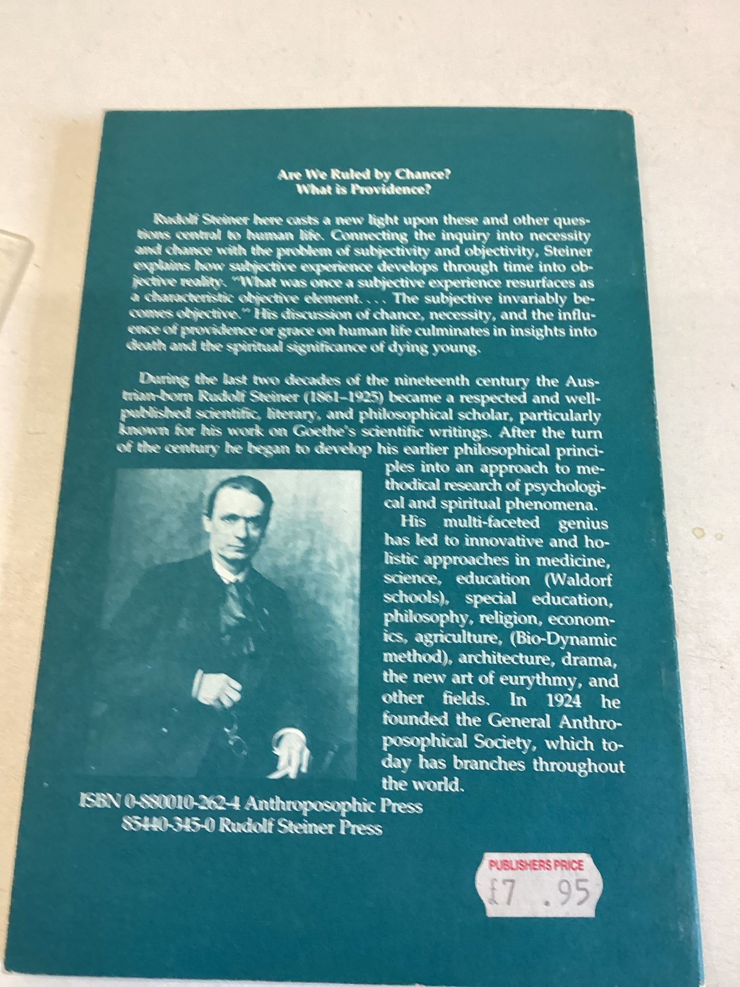 Chance Providence and Necessity Rudolf Steiner