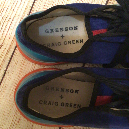 Craig Green X Grenson Blue Red Orange Suede Leather Trainers Size 41 EU