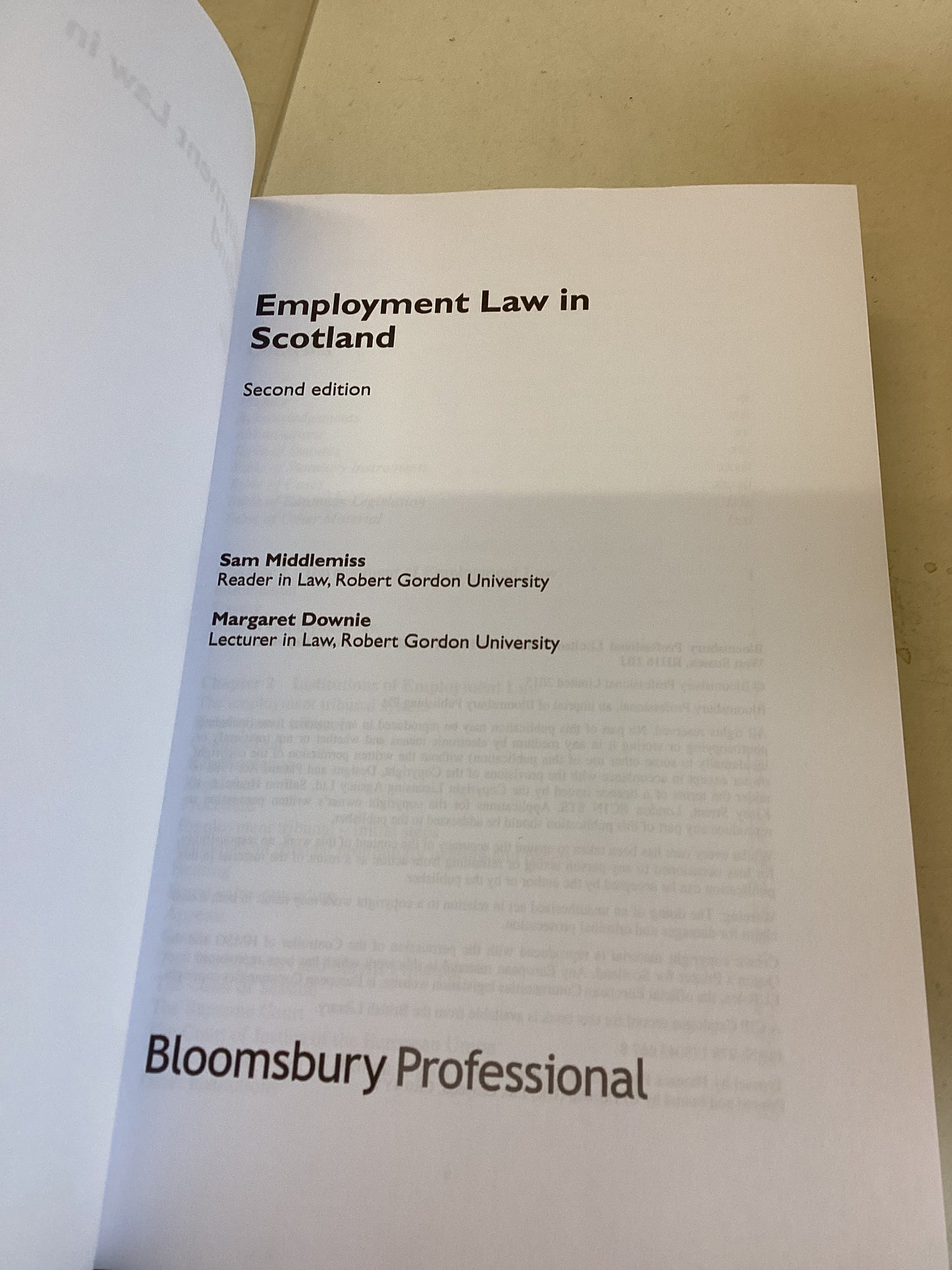 Employment Law In Scotland Second Edition Sam Middlemiss Margaret Downie