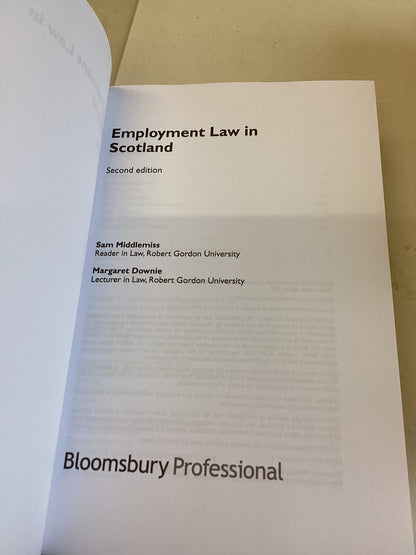 Employment Law In Scotland Second Edition Sam Middlemiss Margaret Downie