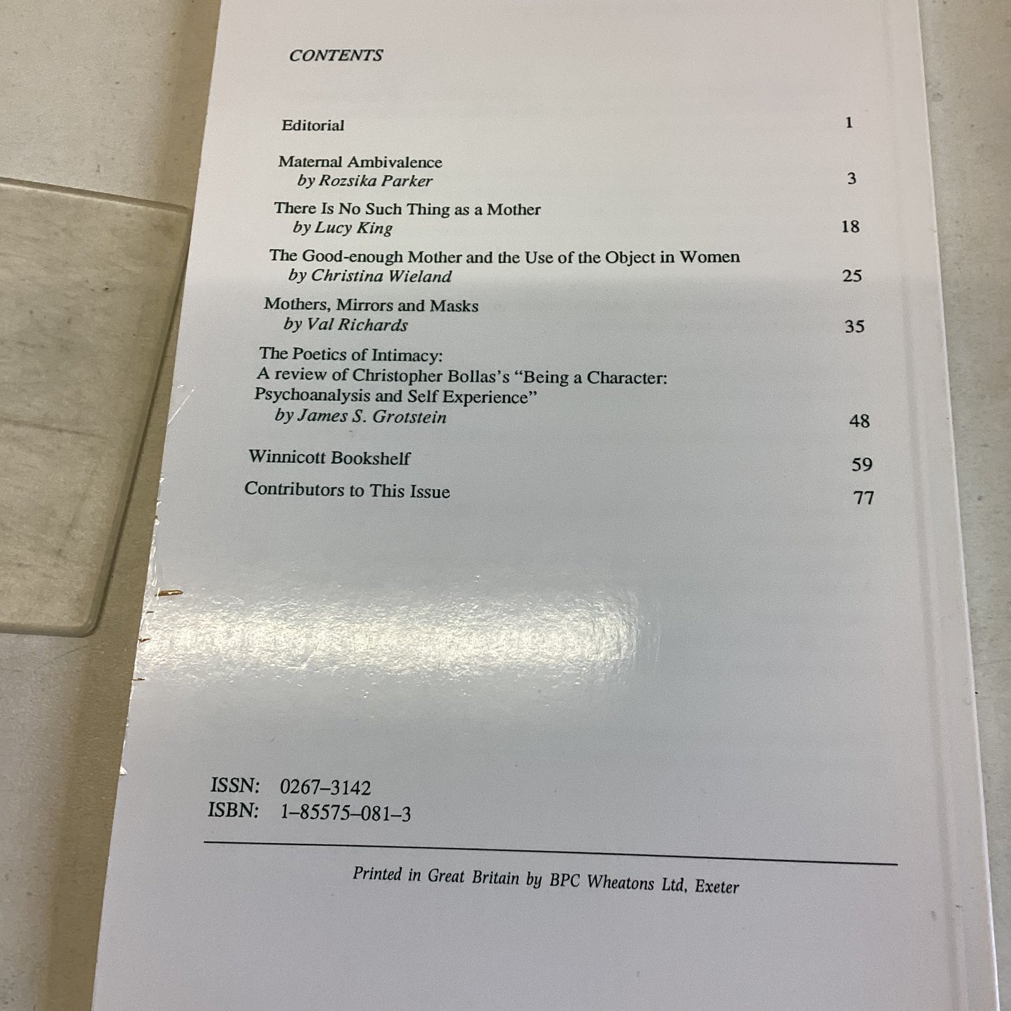 Winnicott Studies The Journal of Squiggle Foundation Number 9 Spring 1994