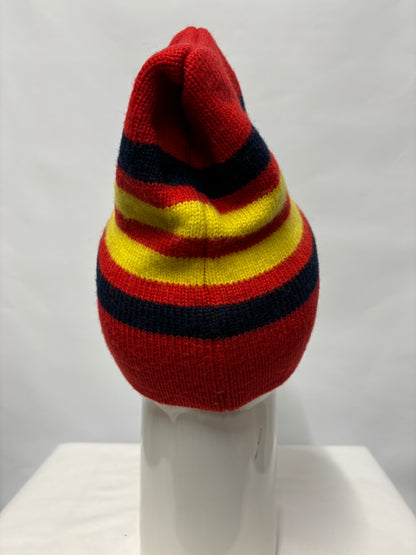 Demetre Red Striped Vintage Beanie Hat Large