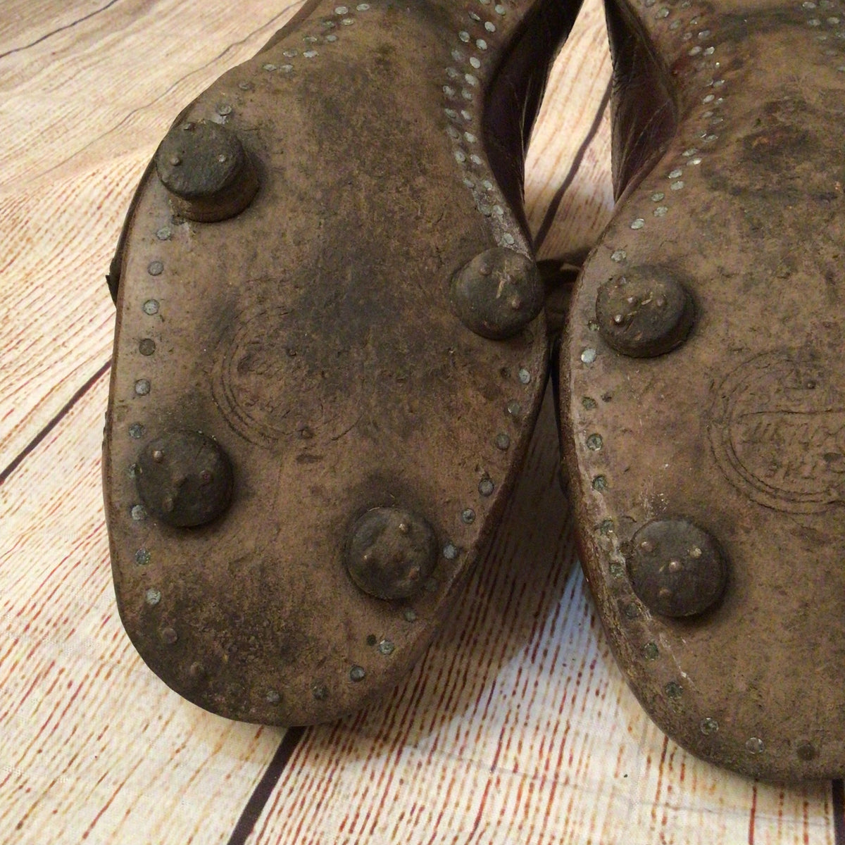 Vintage 1940s Barbarian Brown Leather Football Boots w/Spare Laces