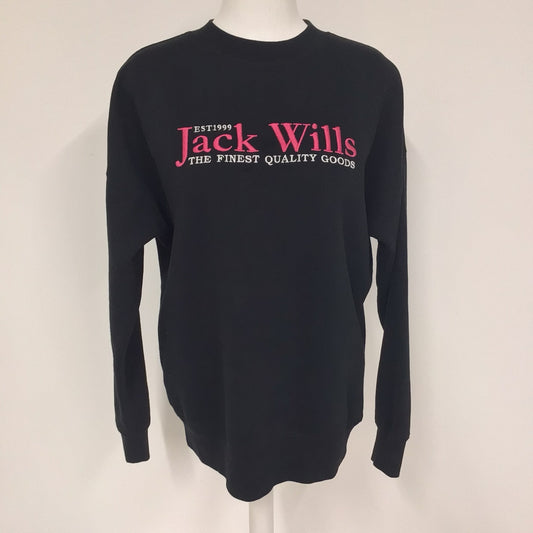 Jack Wills Black Sweatshirt w/Pink Writing Size 10