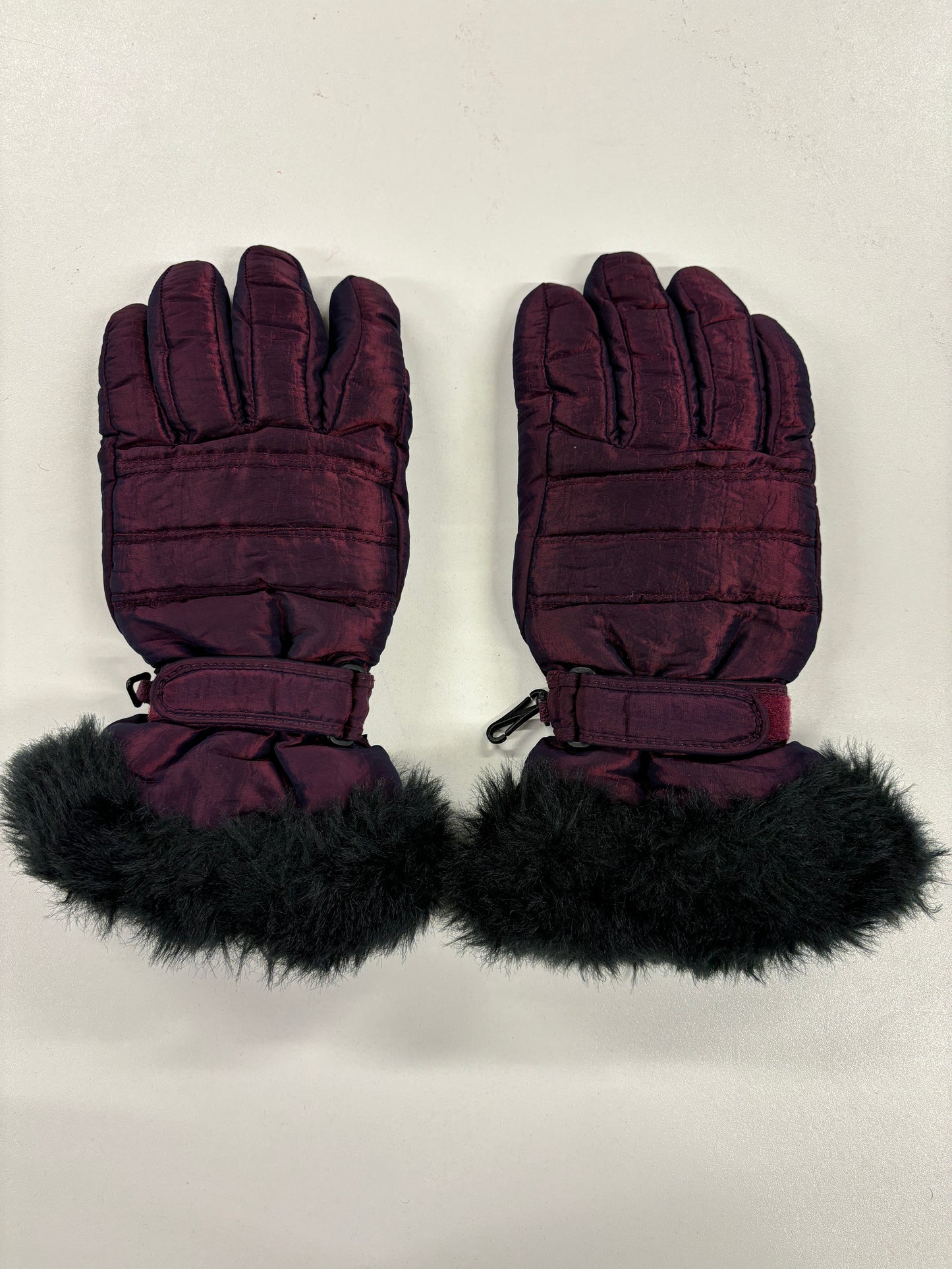 Rodeo Purple Thinsulate Faux Fur Ski Gloves XL/8