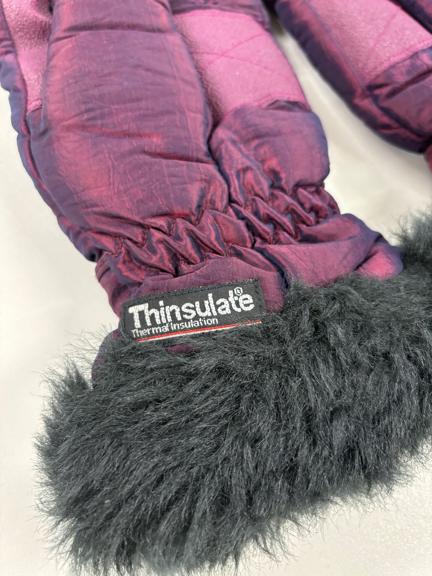 Rodeo Purple Thinsulate Faux Fur Ski Gloves XL/8