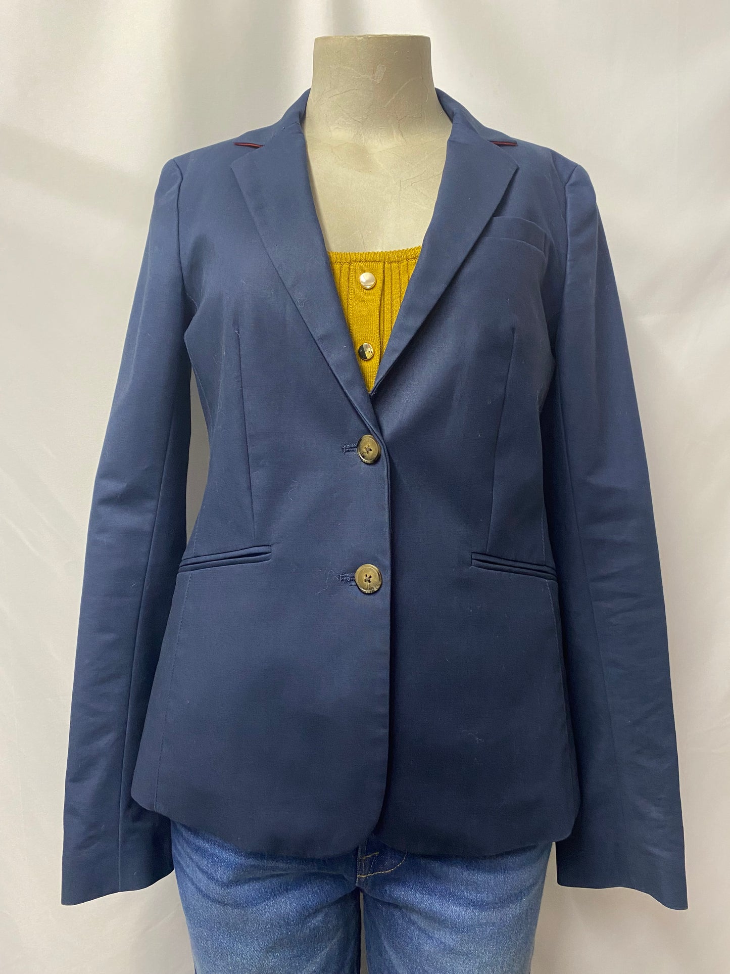 Tommy Hilfiger Navy Blue Cotton Blazer 8