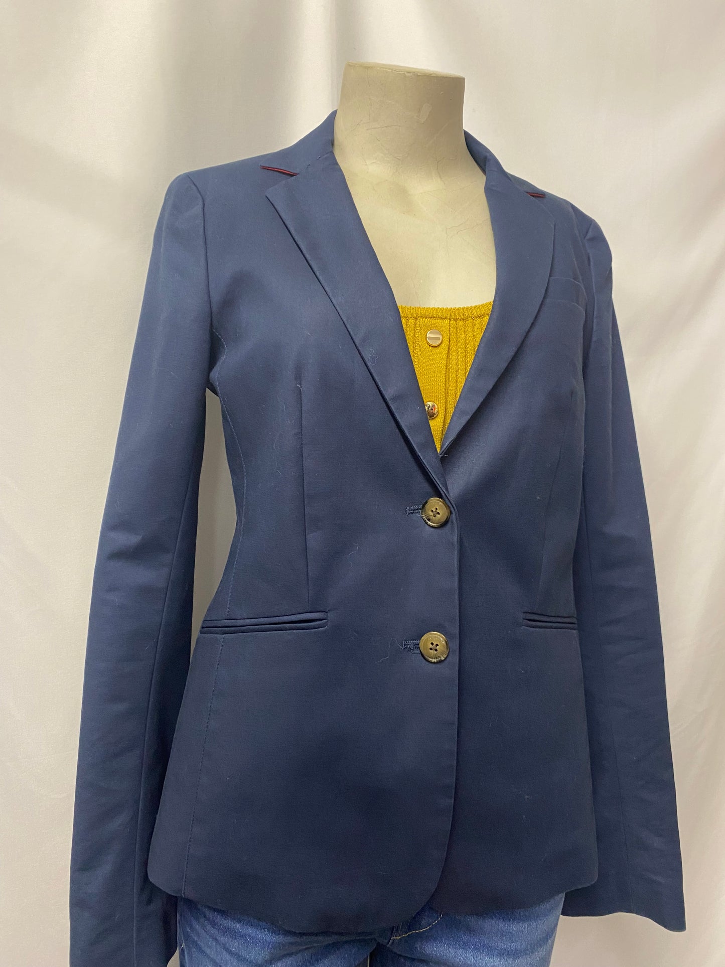 Tommy Hilfiger Navy Blue Cotton Blazer 8