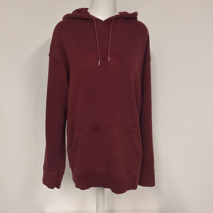 Levi's Red Pullover Cotton Blend Hoodie Jumper Size M