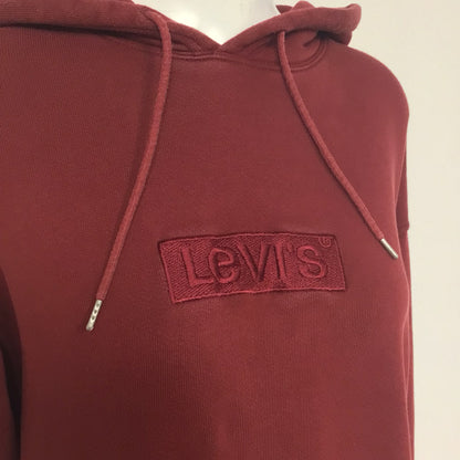 Levi's Red Pullover Cotton Blend Hoodie Jumper Size M