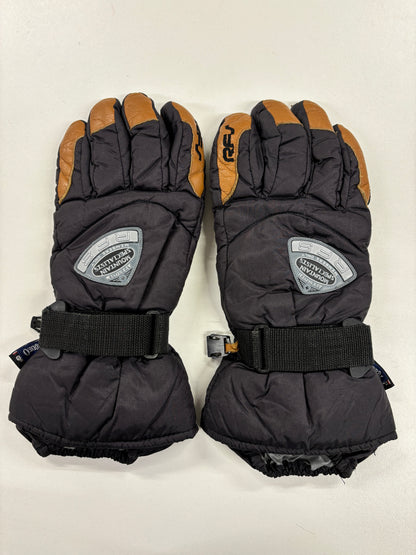 Rodeo Black and Tan Thinsulate Leather Palm Ski Gloves 9.5