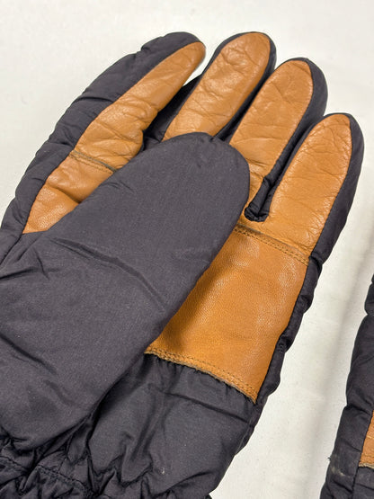 Rodeo Black and Tan Thinsulate Leather Palm Ski Gloves 9.5