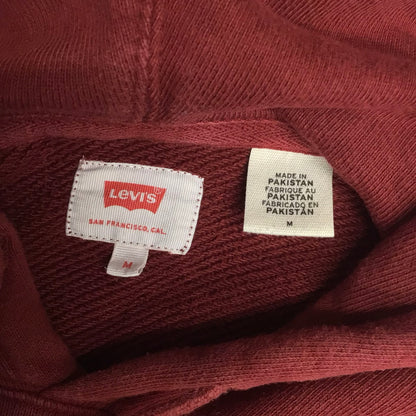 Levi's Red Pullover Cotton Blend Hoodie Jumper Size M