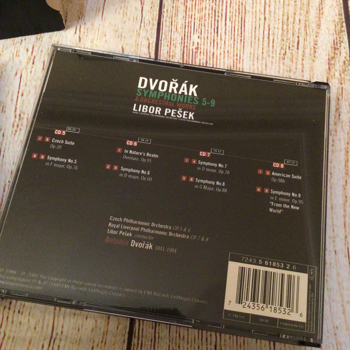 Dvořák - Symphonies 1-9 & Orchestral Works, 8xCDs Box Set, 724356185326