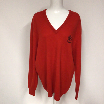 Lyle & Scott Gleneagles Red V Neck 100% Lambswool Jumper Size Ch 48" (approx.)