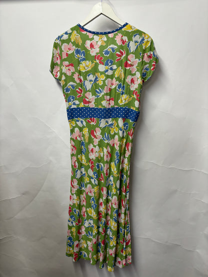 Boden Multi-coloured Polka Dot And Floral Dress 12L
