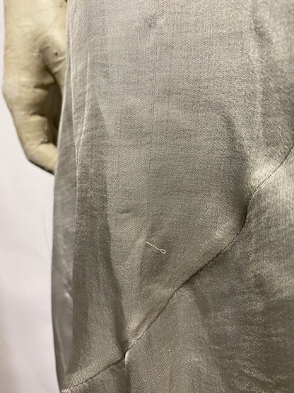 Emporio Armani Silver Silk Bias Cut Slip Dress Extra Small