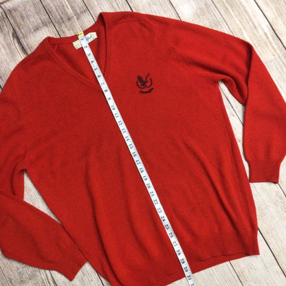 Lyle & Scott Gleneagles Red V Neck 100% Lambswool Jumper Size Ch 48" (approx.)