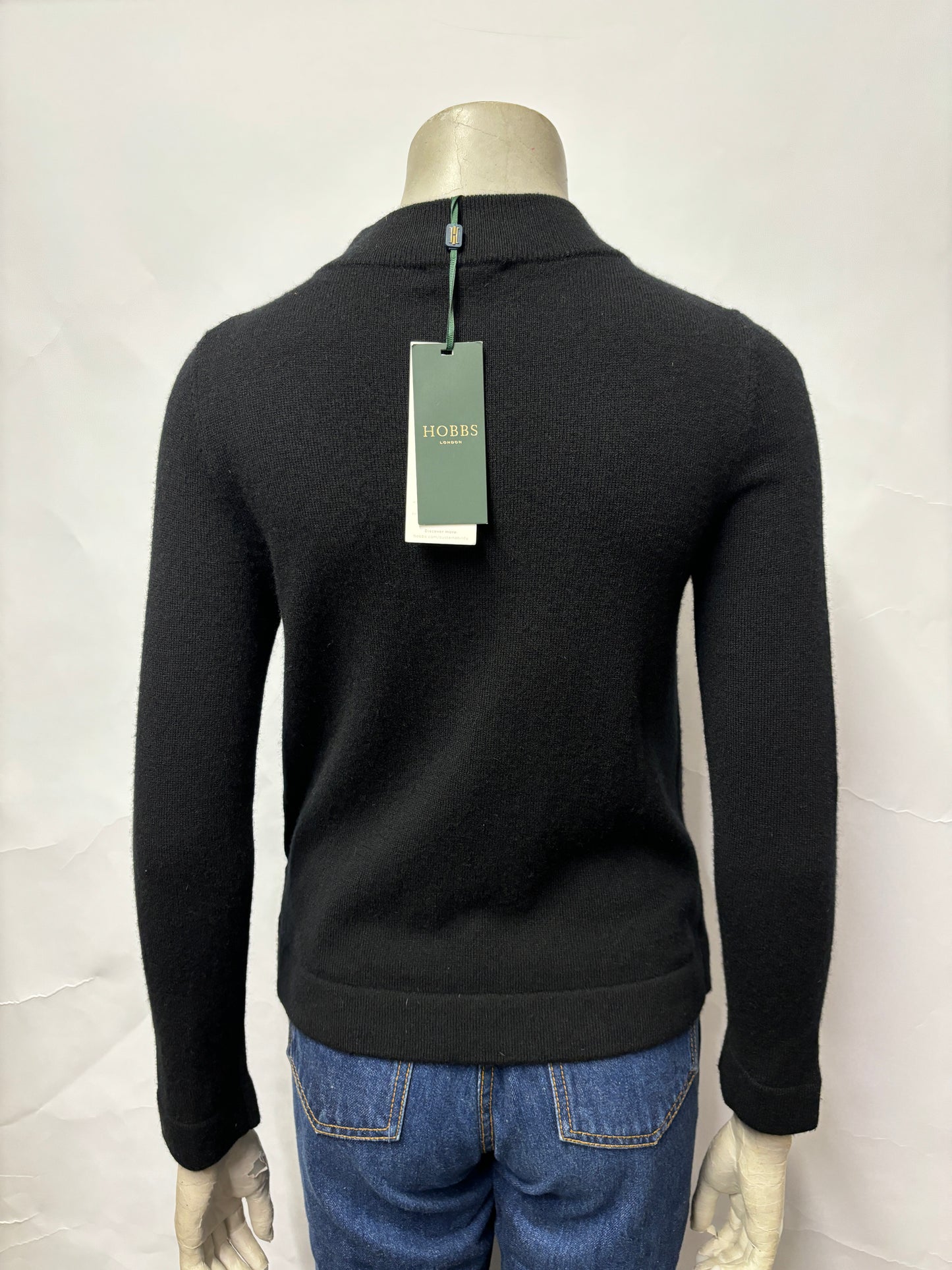 Hobbs Black Merino and Cashmere Talia Jumper XS BNWT