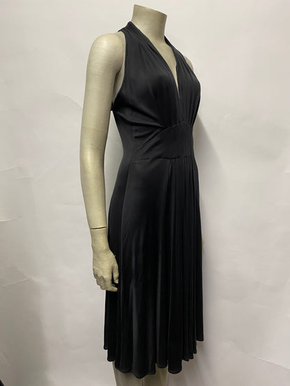 Issa London Black Silk Halter Neck Midi Dress 12