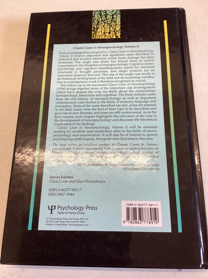 Classic Cases In Neuropsychology Volume 11 Code, Wallesch, Joanette & Lecours