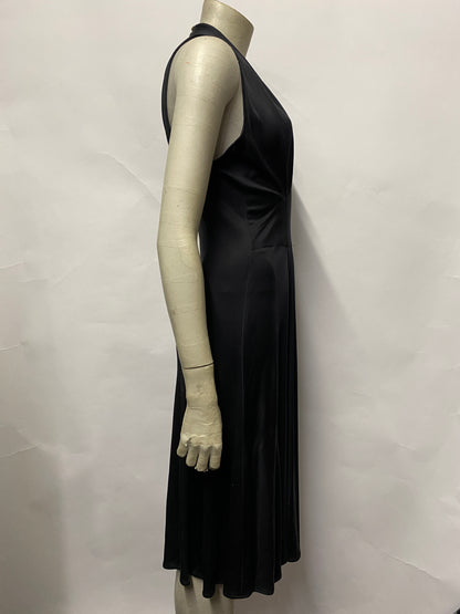 Issa London Black Silk Halter Neck Midi Dress 12