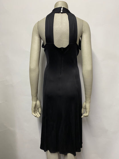 Issa London Black Silk Halter Neck Midi Dress 12