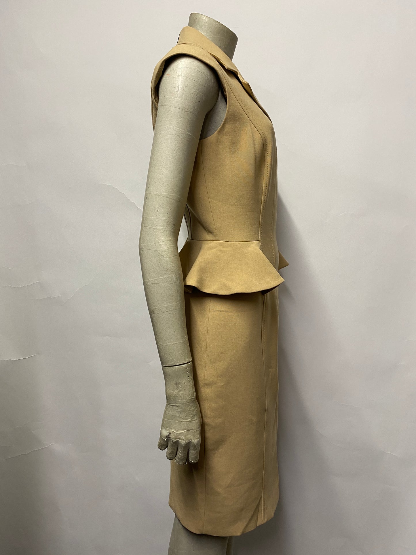 Karen Millen Camel Sleeveless Tailored Zip Dress 10 BNWT