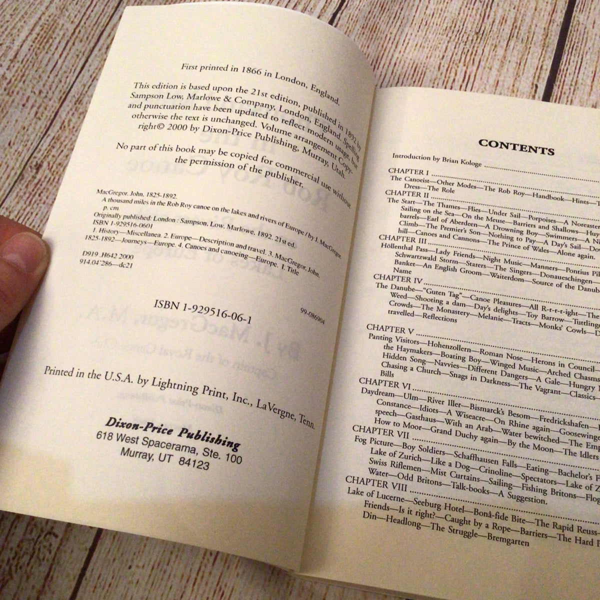 A Thousand Miles in the Rob Roy Canoe by J. MacGregor (2000) 9781929516063