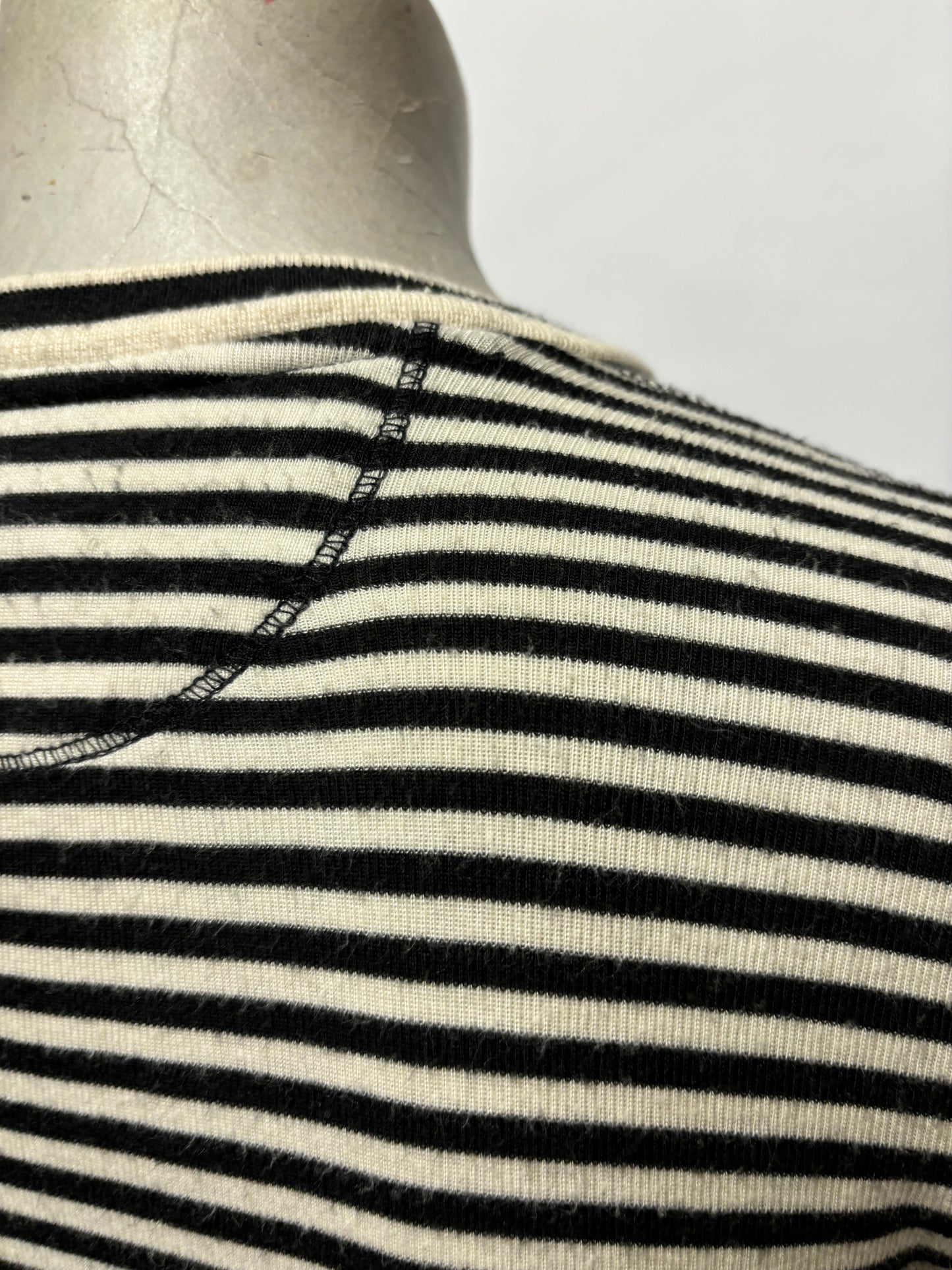 Ralph Lauren Black and White Striped Long Sleeve Top Small