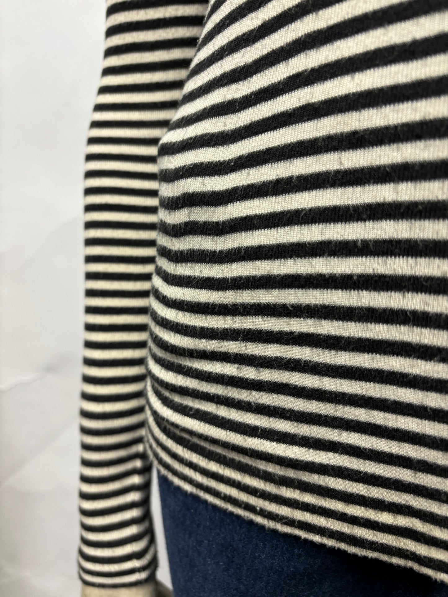 Ralph Lauren Black and White Striped Long Sleeve Top Small