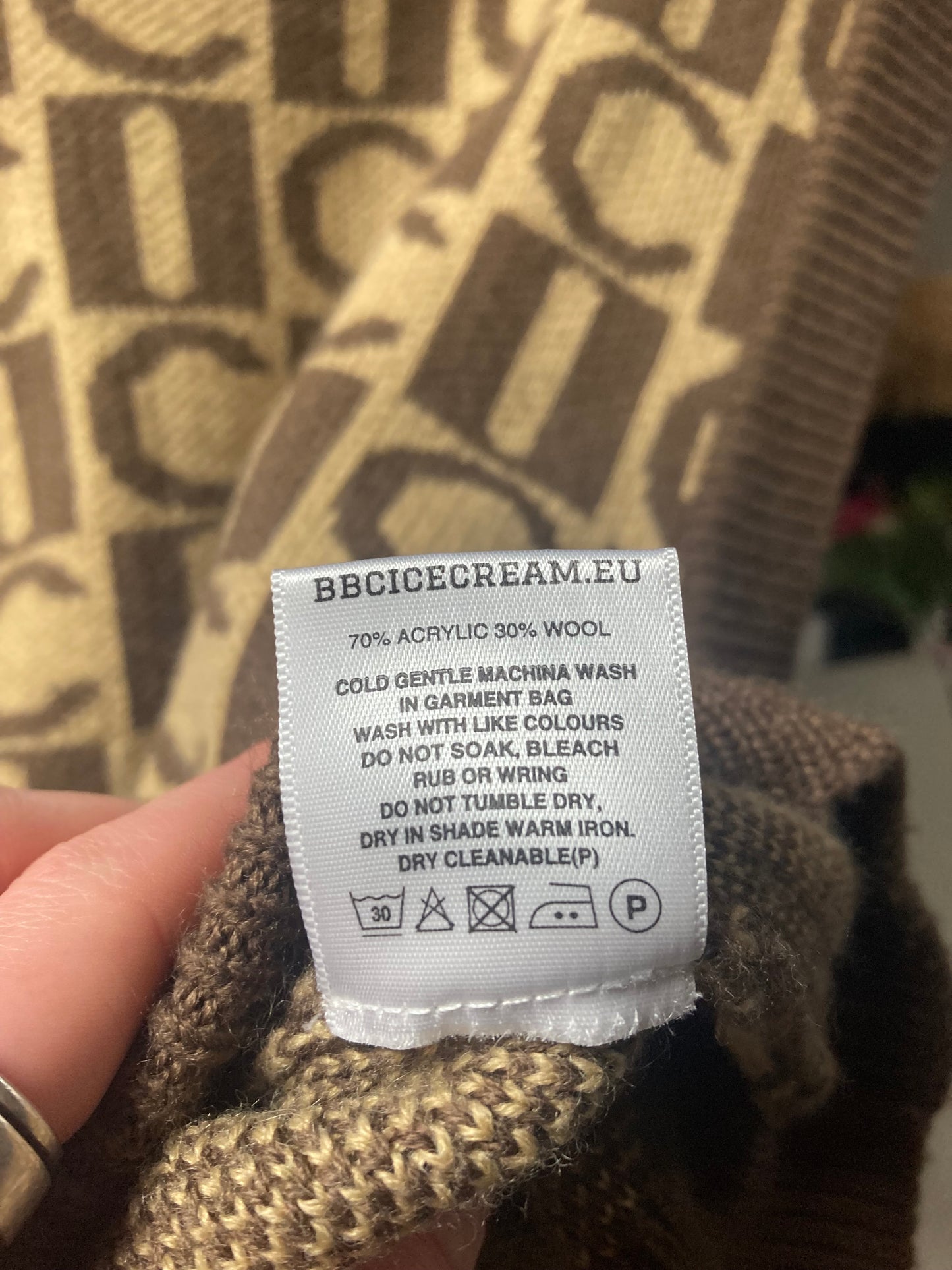 Ice Cream Brown Monogram Knitted Vest Size Medium