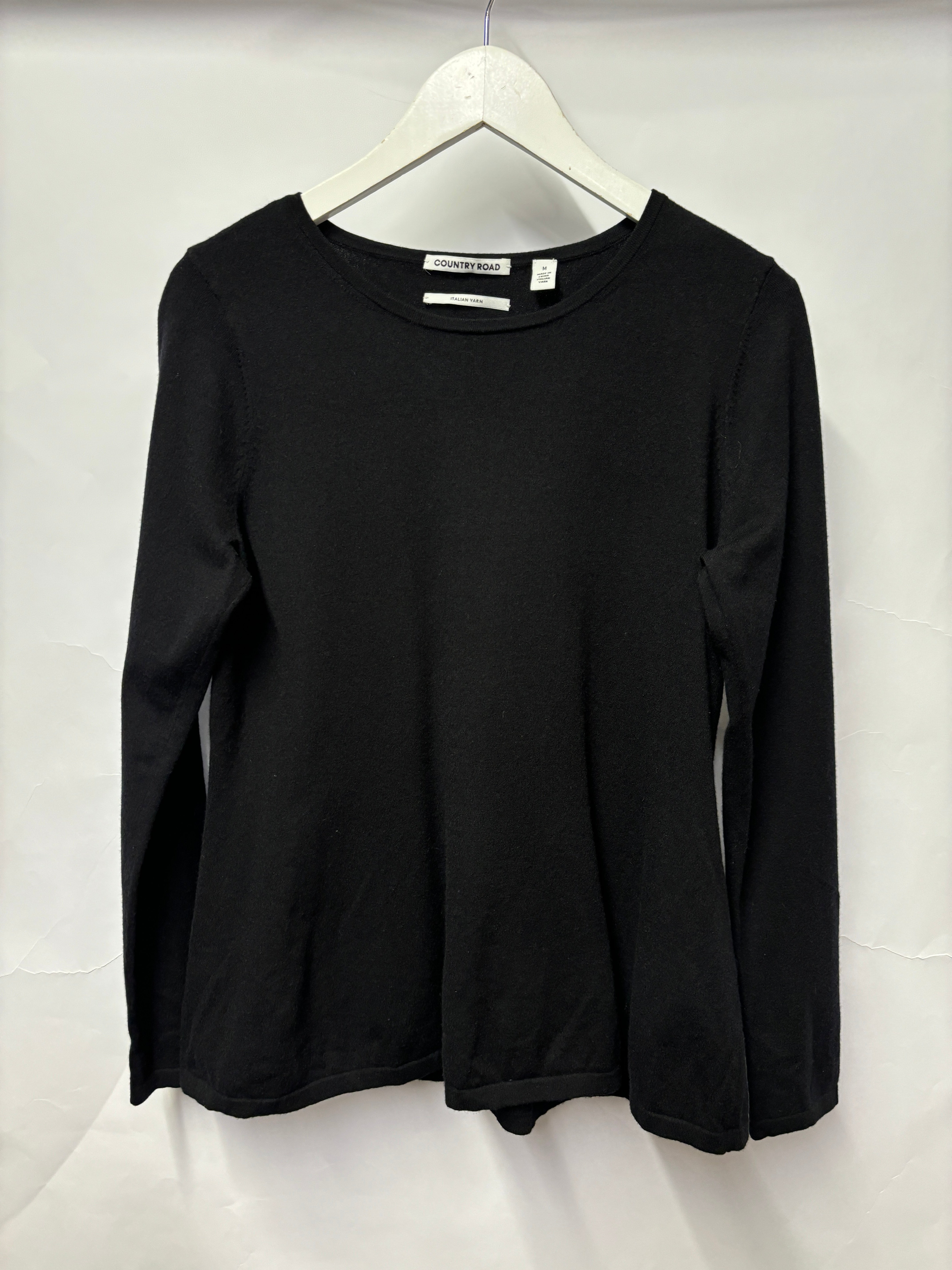 Country Road Black Wool Blend Pullover Jumper Medium Shop for Shelter