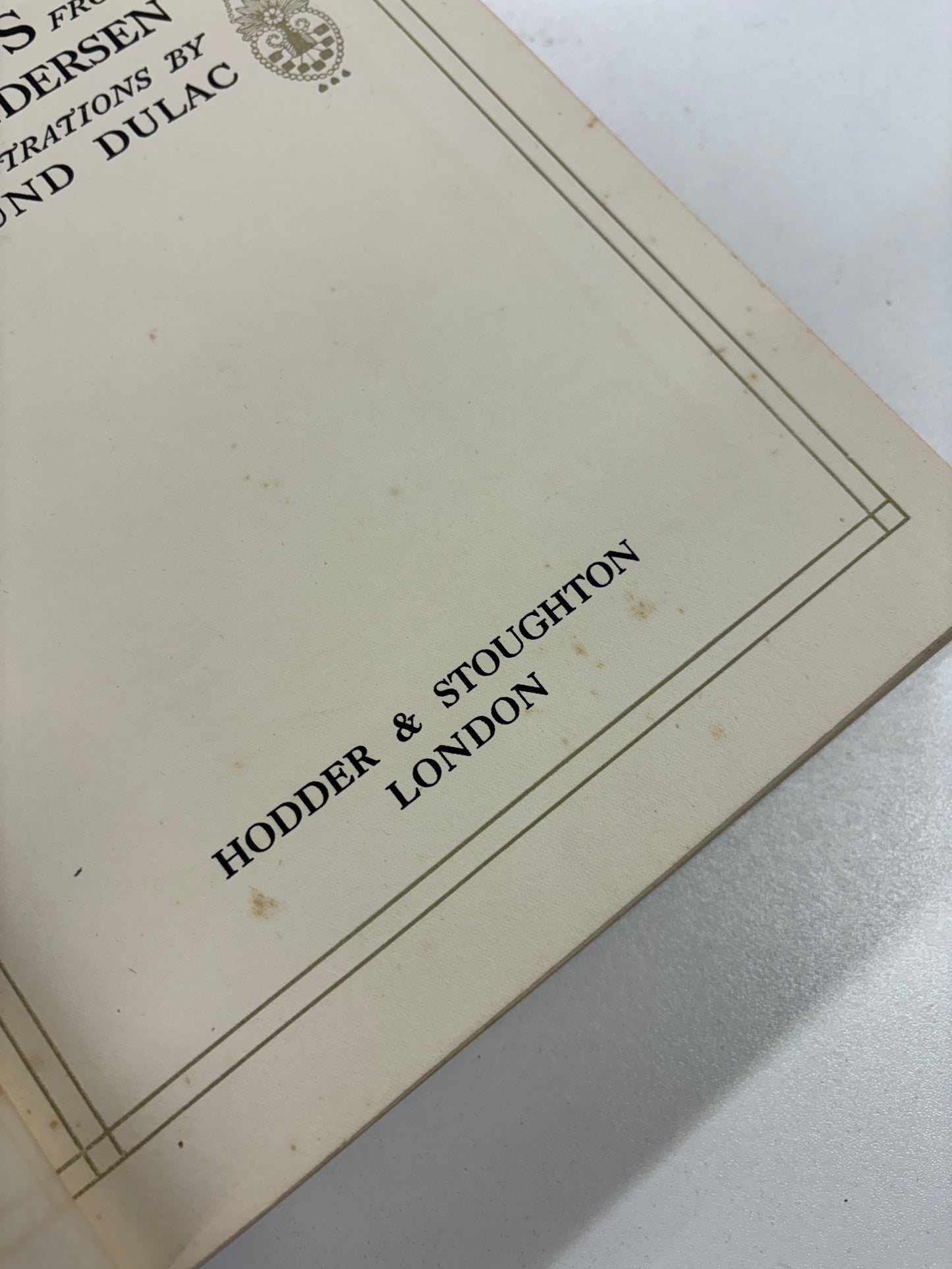 Stories From Hans Andersen With Illustrations by Edmund Dulac, Hans Andersen, Hodder & Stoughton, 1911 (First Edition)