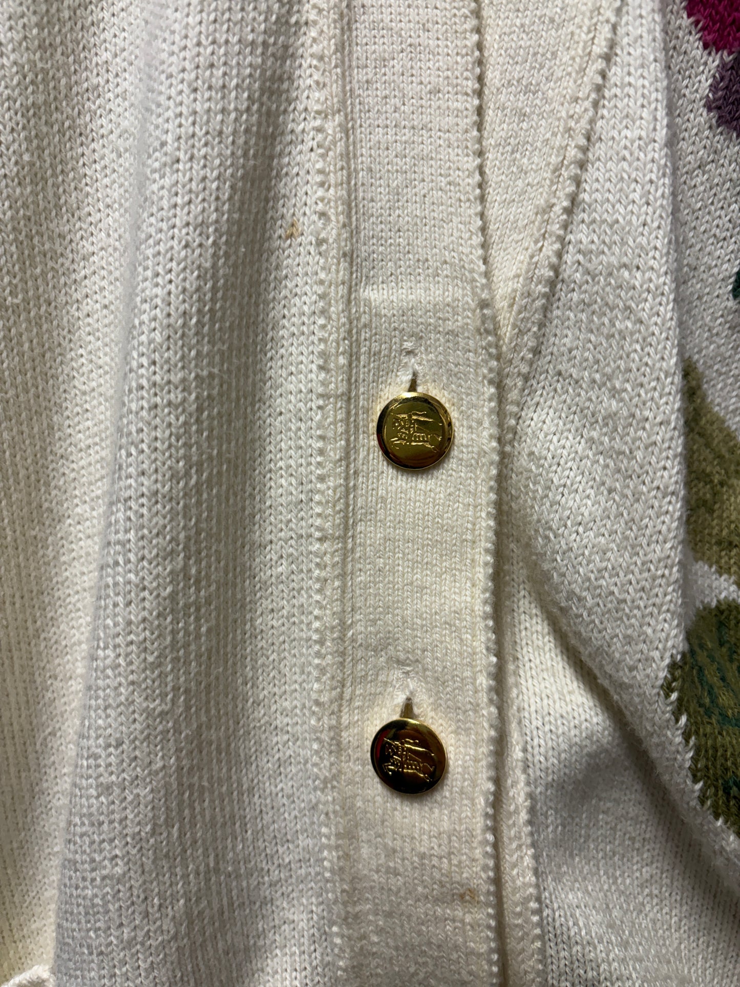 Burberry's Vintage Floral Button Up Cotton Cardigan 42"