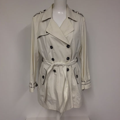 Jaeger Cream Trench Coat w/Removable Wool Inner Gilet Size L