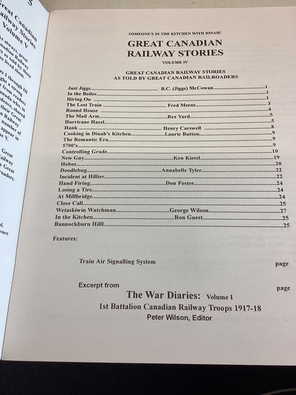 Great Canadian Railway Stories Volume 1V First Printing