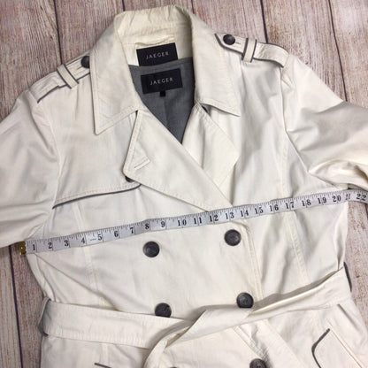 Jaeger Cream Trench Coat w/Removable Wool Inner Gilet Size L