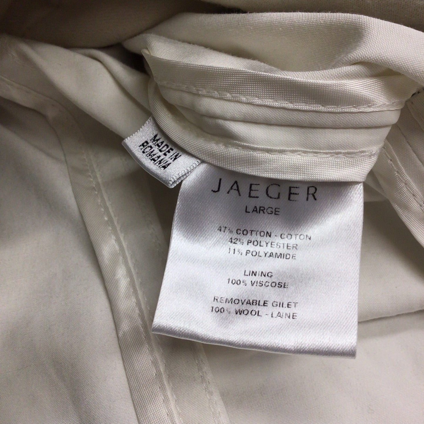 Jaeger Cream Trench Coat w/Removable Wool Inner Gilet Size L