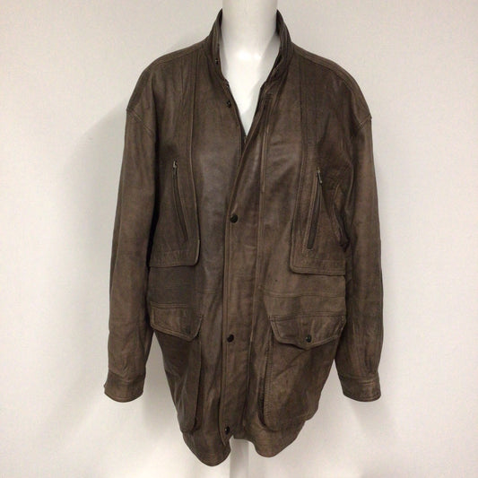 Jargon Brown Soft Genuine Leather Jacket Size M