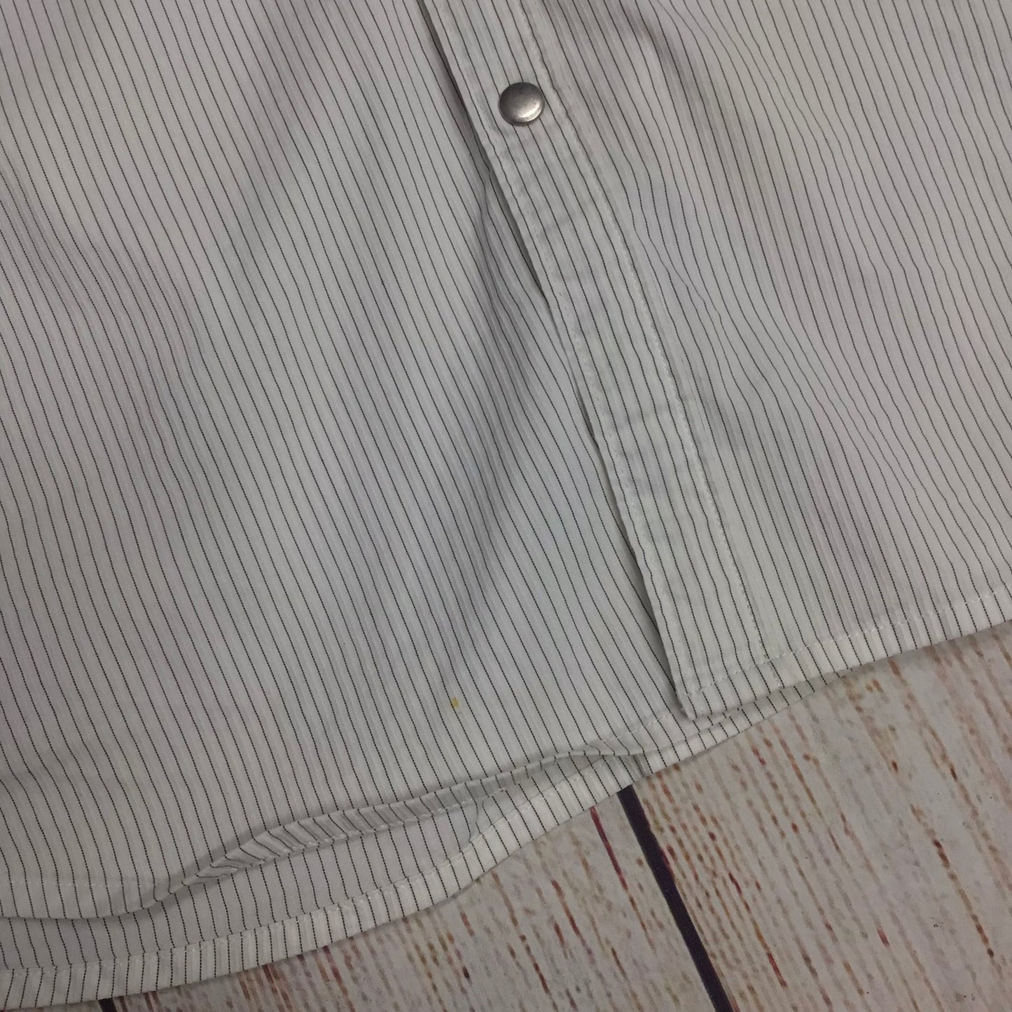 AX Armani Exchange White & Black Striped Slim Fit Shirt w/Poppers Size Ch40"