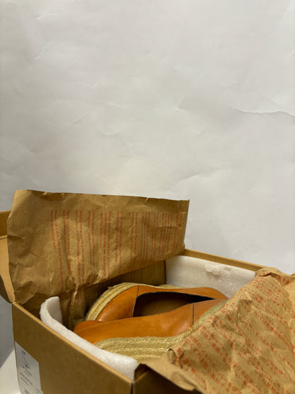 Paul Smith Tan Brown Leather Open Toe Wedge Heels 4