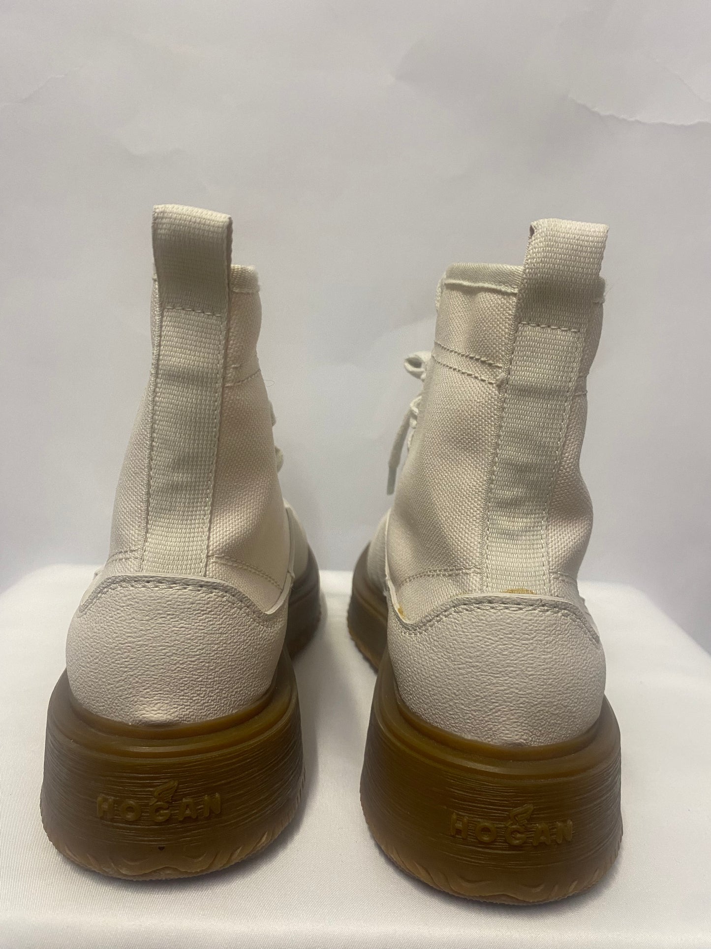 Hogan Cream Canvas Recycled High Top 3R Trainers 6/39